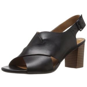 Leather Clarks Heeled Sandal